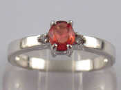 Appraisal: A carat white gold orange sapphire ring size N gms