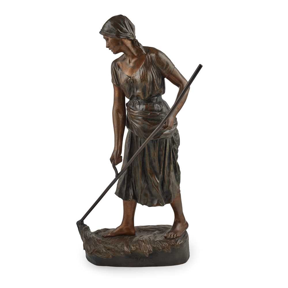 Appraisal: CHERC FOR GOLDSCHEIDER VIENNA THE GLEANER patinated bronze signed in