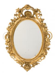 Appraisal: A LOUIS XV STYLE GILT GESSOED MIRROR A LOUIS XV