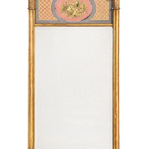 Appraisal: A Federal Giltwood and Eglomise Mirror Early th Century Height