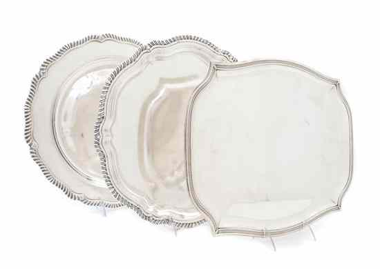 Appraisal: A Collection of Eight Silverplate Trays comprising round and oval