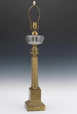 Appraisal: Gilt Bronze Table Lamp French ca Late th Century Stylized