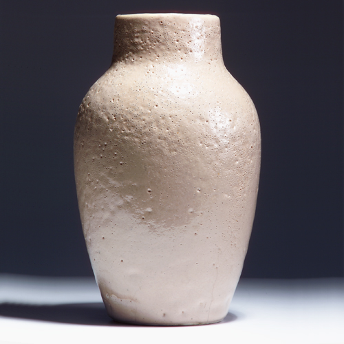 Appraisal: DEDHAM Experimental vase by Hugh Robertson covered in a buff-colored