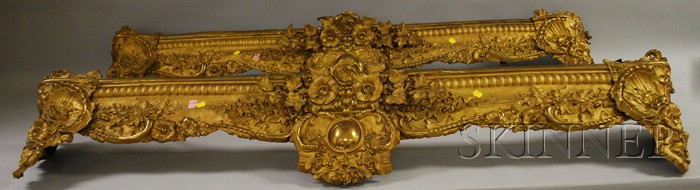 Appraisal: Two Large Victorian Stamped Gilt-brass Valances approx ht wd dp