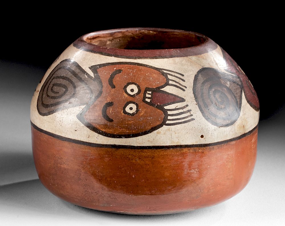 Appraisal: Nazca Pottery Jar w Abstract Figures - TL Tested Pre-Columbian