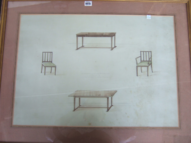 Appraisal: English School early th century 'Suggestion for Dining Room furniture