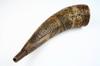 Appraisal: CIVIL WAR POWDERHORN - Vintage Horn carved with the initials