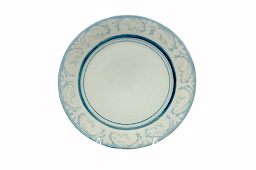 Appraisal: DEDHAM Crackleware breakfast plate no in the Clockwise Rabbit pattern