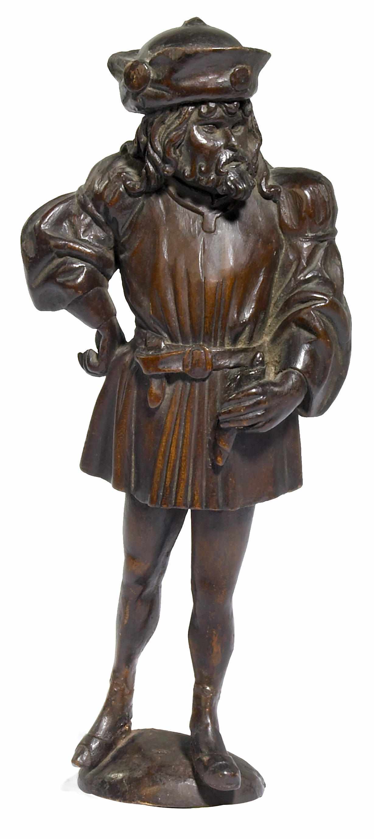 Appraisal: A carved walnut figure of a Renaissance gentleman th century