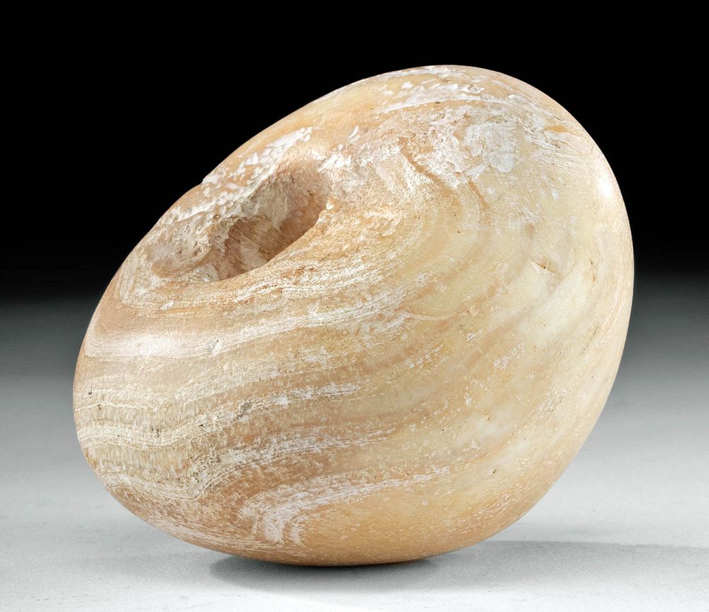 Appraisal: Egyptian Pre-Dynastic Banded Alabaster Mace Head Ancient Egypt Pre-Dynastic period