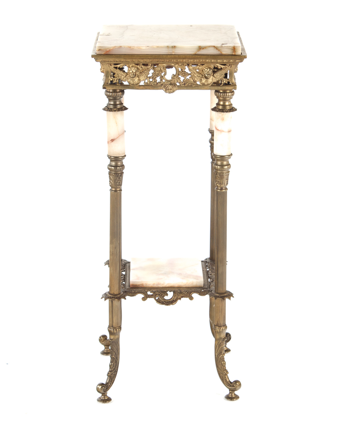 Appraisal: Renaissance Revival style brass and onyx stand fourth quarter- th