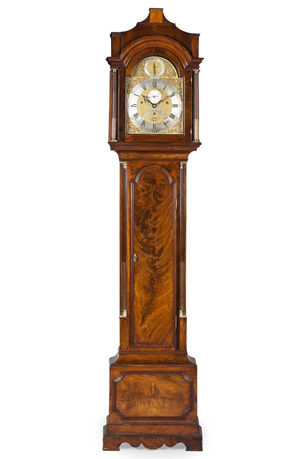 Appraisal: GEORGE III MAHOGANY LONGCASE CLOCK BY RICHARD CLARK LONDON TH