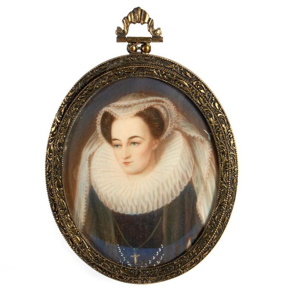 Appraisal: th Century Portrait Miniature A three-quarter portrait depicting Mary Queen