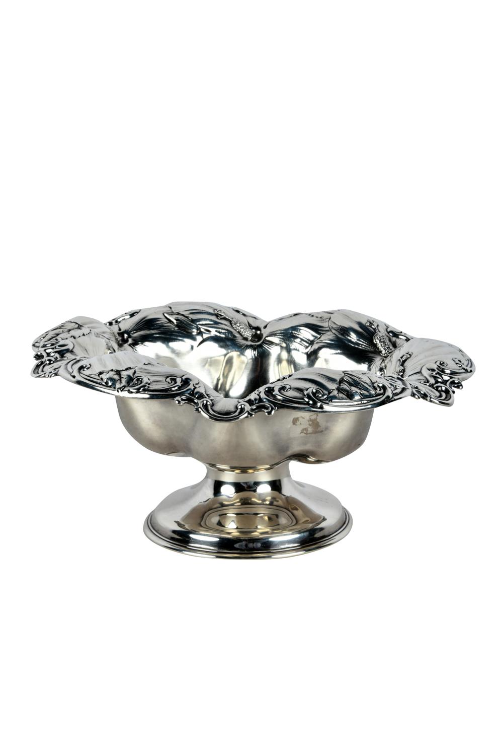 Appraisal: WHITING STERLING ART NOUVEAU FOOTED BOWLsigned sterling to underside inches