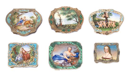 Appraisal: Sale Lot A Group of Six Italian Silver and Enamel