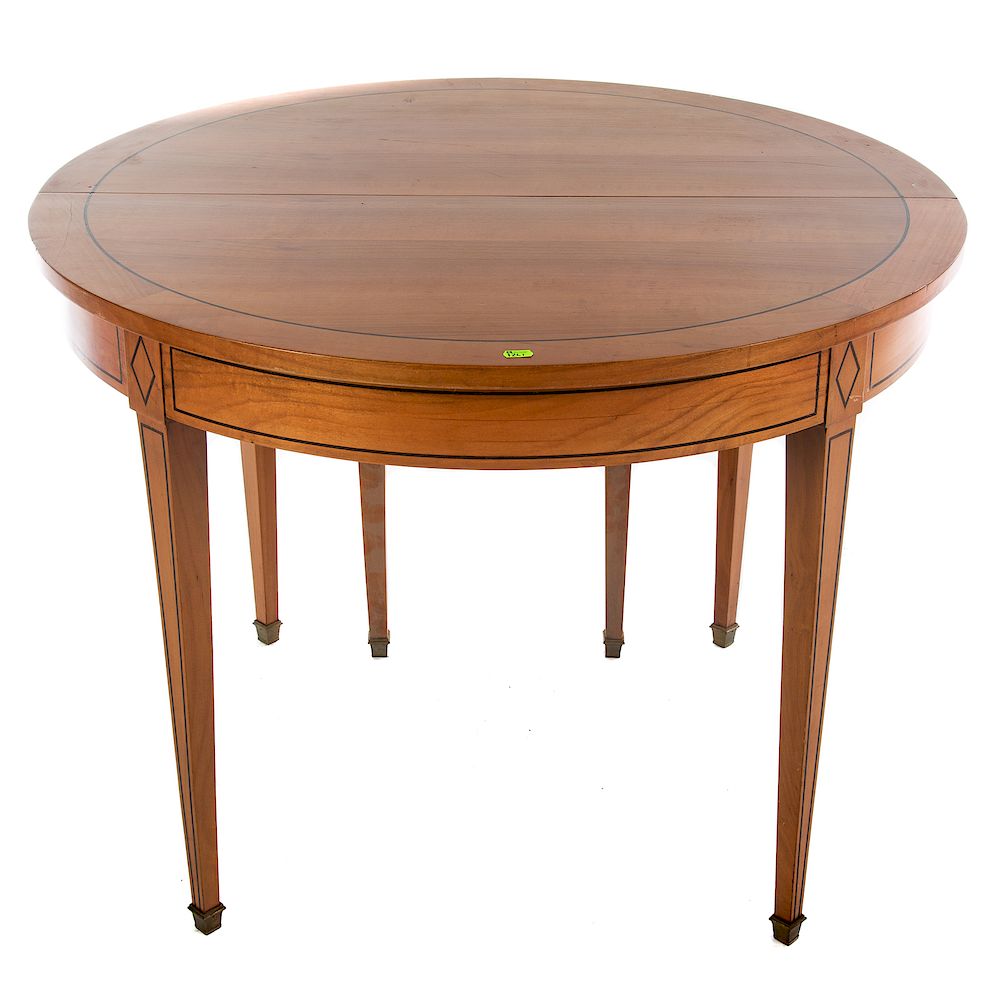 Appraisal: Directoire Style Fruitwood Dining Table th century two inch half-round