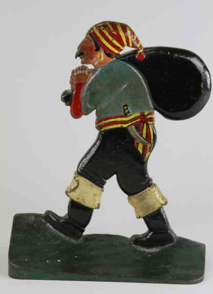 Appraisal: PIRATE WITH PACK DOORSTOP Depicts pirate carrying pack in brightly