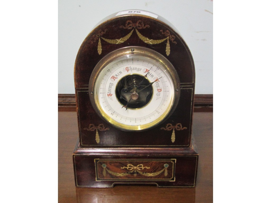 Appraisal: Edwardian inlaid mantel barometer