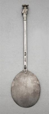 Appraisal: Unascribed A Commonwealth spoon the gilt figure with a flowerhead