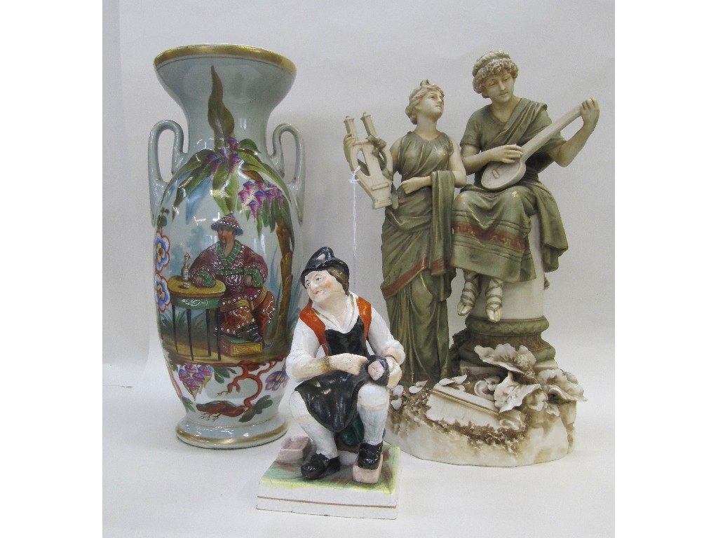 Appraisal: Austrian figure group of two classical musicians Staffordshire figure of