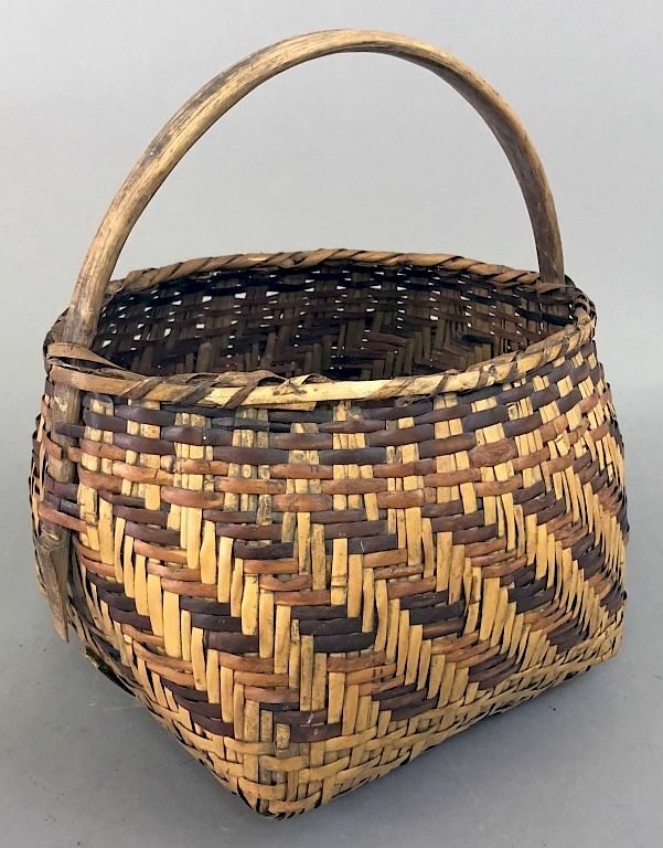 Appraisal: Cherokee Woven Basket Cherokee woven basket h x w