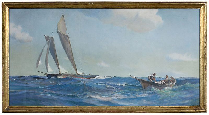 Appraisal: John Prentiss Benson Massachusetts Maine - Sailing Scene signed lower