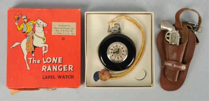 Appraisal: Scarce Lone Ranger Character Lapel Watch Circa Made by New