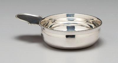 Appraisal: English silver porringer beaded border marks for London possibly Robert