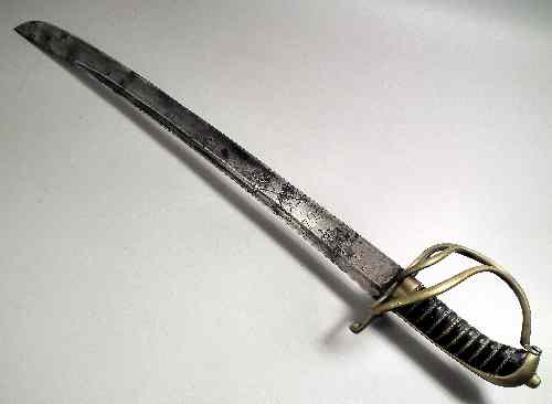 Appraisal: A late th Century naval cutlass with ins blade engraved