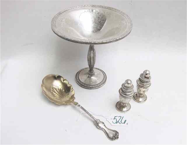 Appraisal: THREE STERLING HOLLOWWARE AND ONE FLATWARE pieces Whiting berry spoon