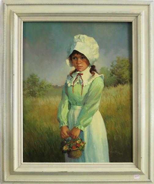 Appraisal: KAREN THAYER OIL ON CANVAS Oregon st century Little Girl