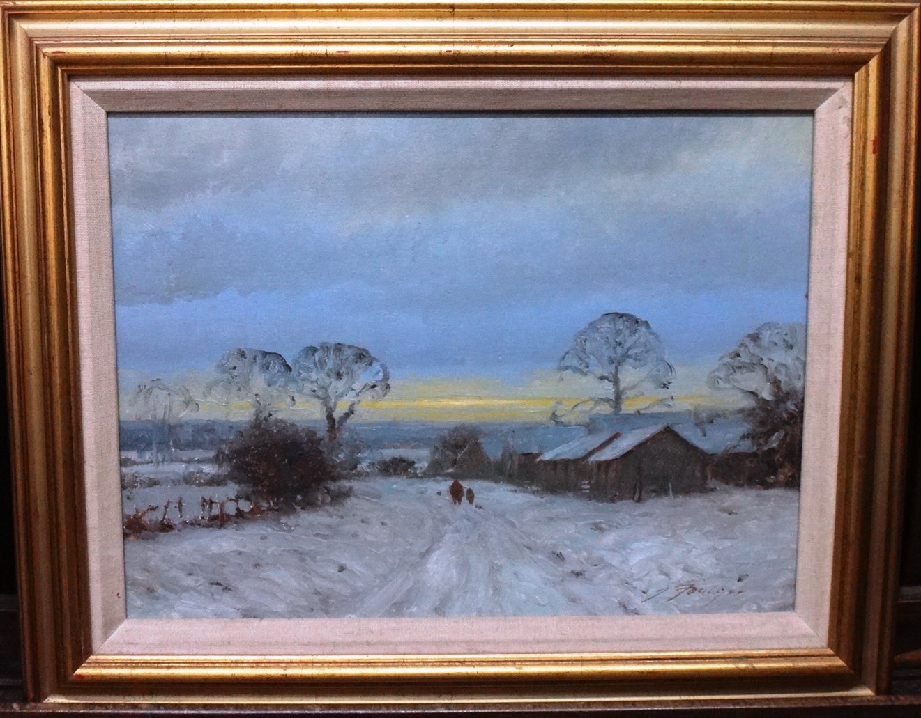 Appraisal: John Foulger - Snow near Middleton Ancton Lane oil on