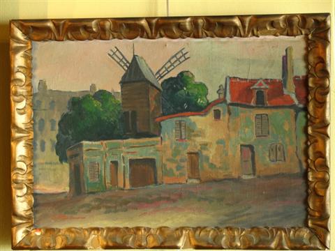 Appraisal: C ROTHER FRENCH TH CENTURY WINDMILL Oil on canvas x