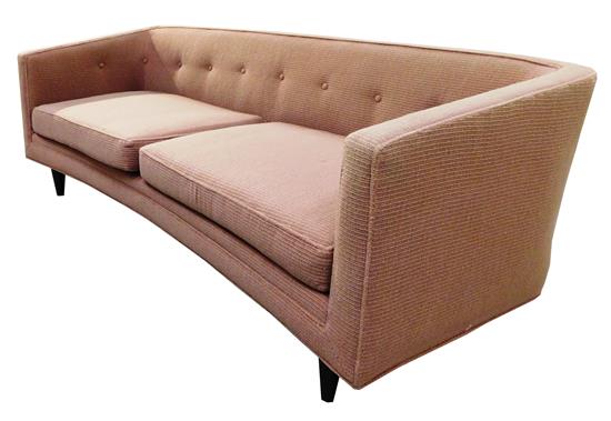 Appraisal: Mid-Century Edward Wormley for Dunbar sofa mauve upholstery button-tufted continuous