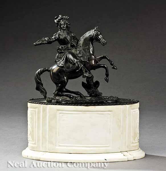 Appraisal: A Continental Bronze Equestrian Figure of a Cavalier early th