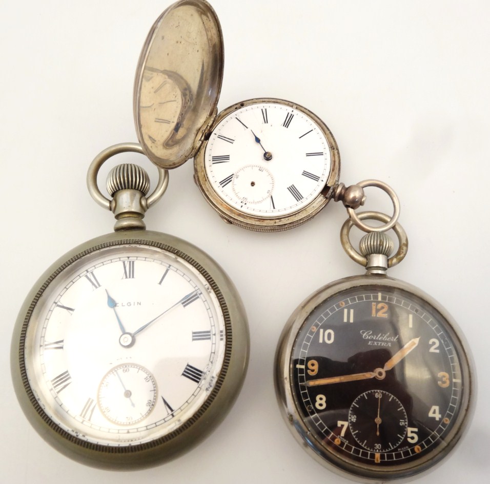 Appraisal: Various pocket watches comprising a Cortebert Extra war issue pocket