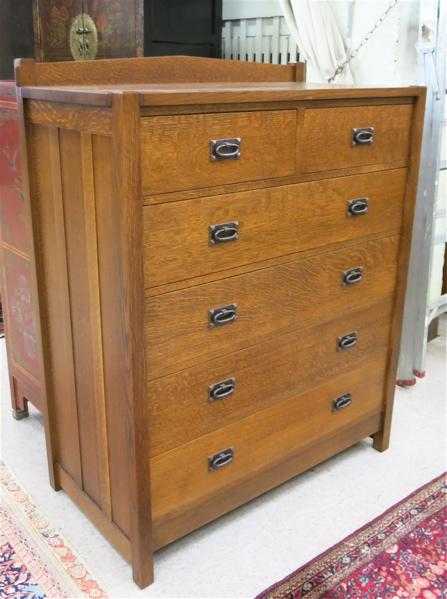 Appraisal: CRAFTSMAN STYLE OAK CHEST OF DRAWERS Warren Hile Studios Mission