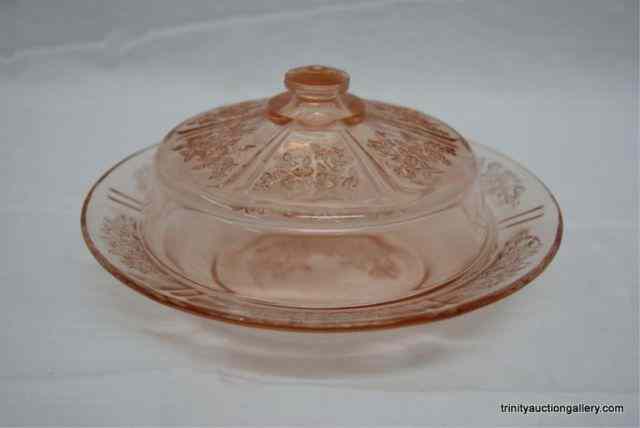 Appraisal: Depression Glass Pink ''Sharon'' Butter Dish CoverProduced by Federal Glass