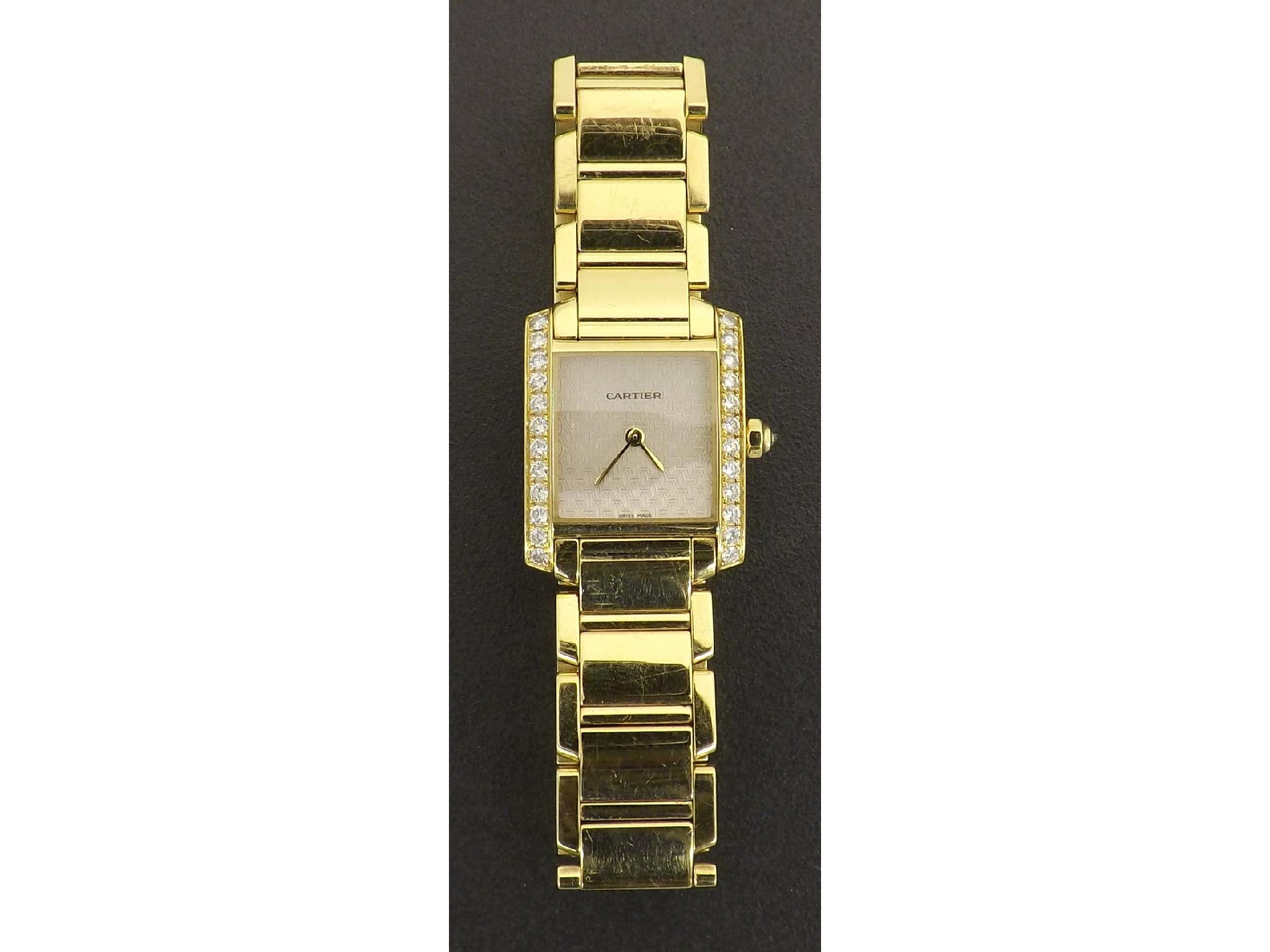 Appraisal: - -A Fine Cartier Tank Francaise ct yellow gold diamond