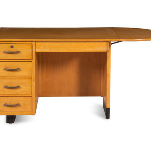 Appraisal: A Modernist Drop-Leaf Desk Height x width x depth inches