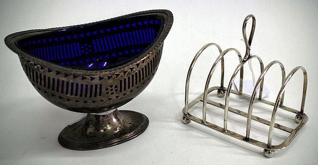 Appraisal: A SILVER PEDESTAL SUGAR BASKET of pierced neo-classical design with