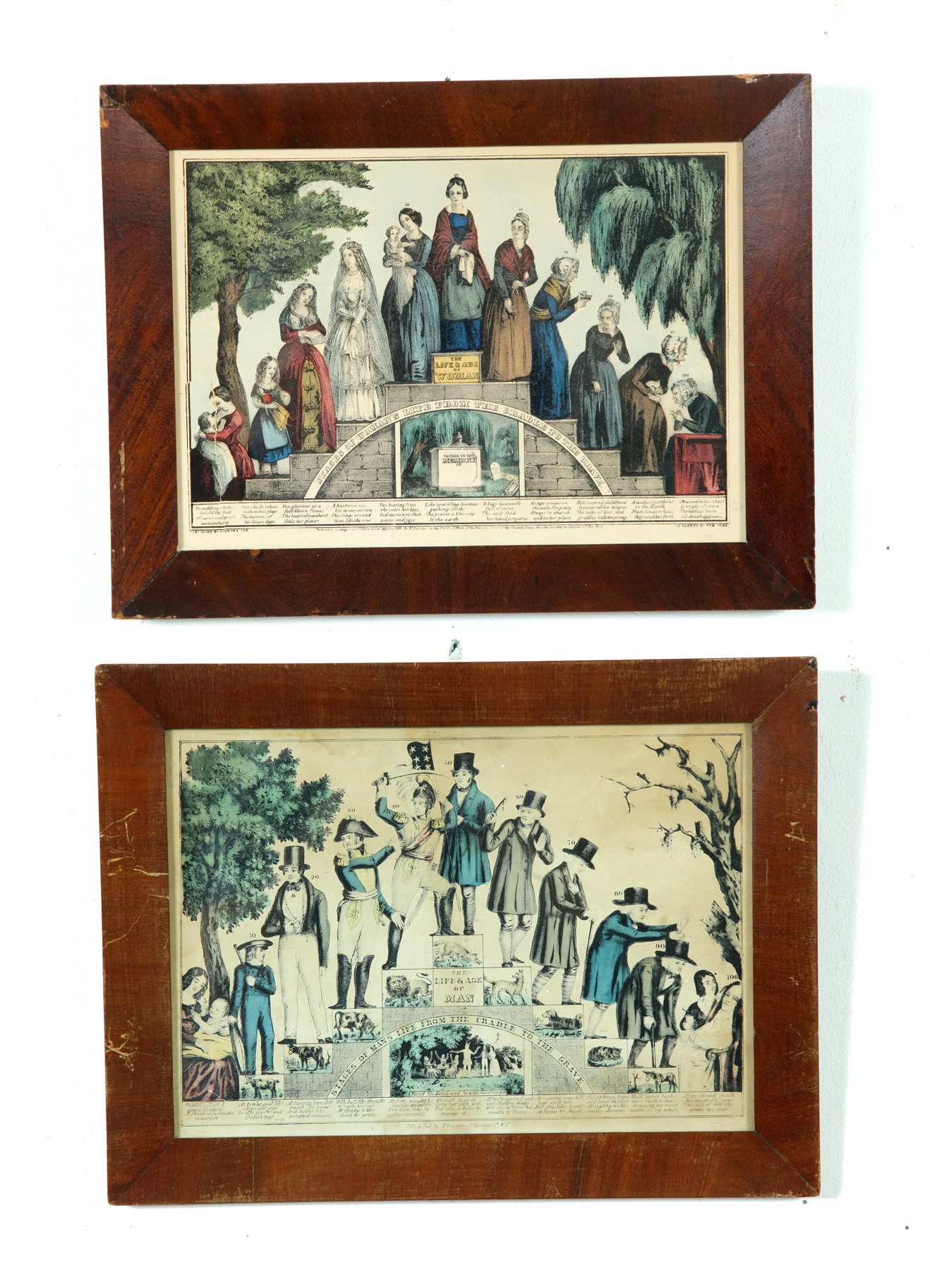 Appraisal: TWO PRINTS BY CURRIER IVES Hand colored lithographs Small folio