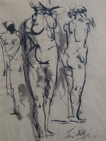 Appraisal: LEON KELLY american - TWO FIGURES Signed and dated '