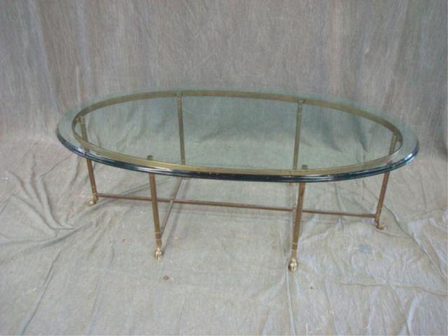 Appraisal: Brass Steel and Glass Coffee Table Nice quality From a