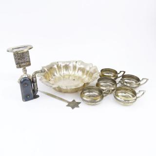 Appraisal: Grouping of Nine Mostly and Sterling Silver Tableware Grouping of