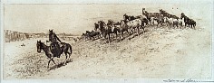 Appraisal: Edward Borein Saddle Bunchetching and drypoint on paper x in