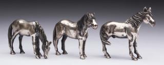 Appraisal: S Kirk Son sterling horse miniatures h Three S Kirk