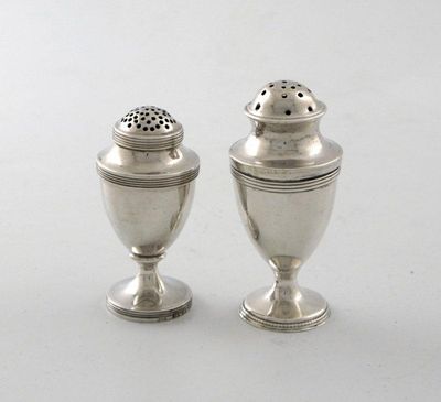 Appraisal: A George III silver pepper pot of urn form on