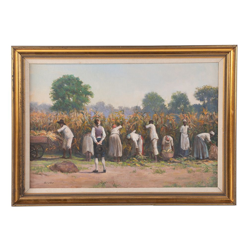 Appraisal: Nathaniel K Gibbs Cornfield Oil Cornfield of Monticello American -