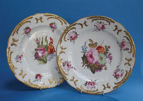 Appraisal: A PAIR OF SAMUEL ALCOCK DESSERT PLATES the ribbon-tie moulded